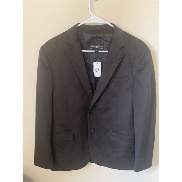 Pronto Uomo M Black Wool Two Button Mens Sport Coat Blazer Jacket - MSRP $149.99 - Picture 1 of 8
